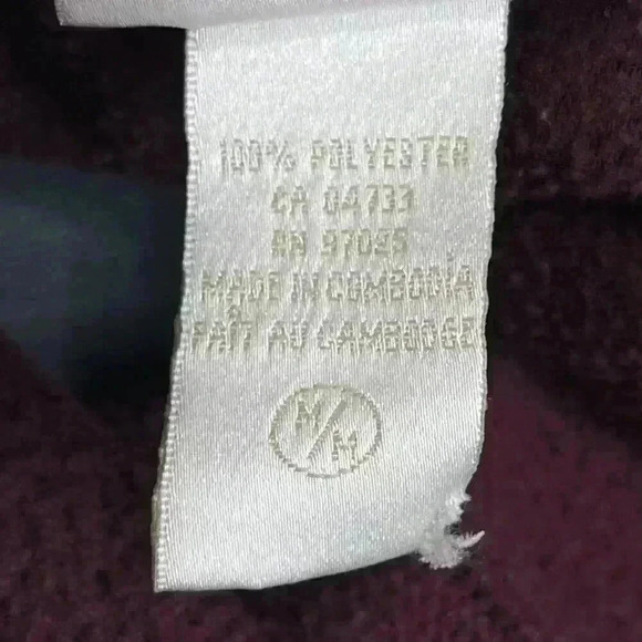 🔵 2/$15 ~ Jalouze‎ ladies medium 1/2 zip light sweater  fleece burgundy - Picture 7 of 7
